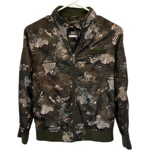 MEMBERS ONLY Satin Camo Pink & Army Green Bomber Jacket-